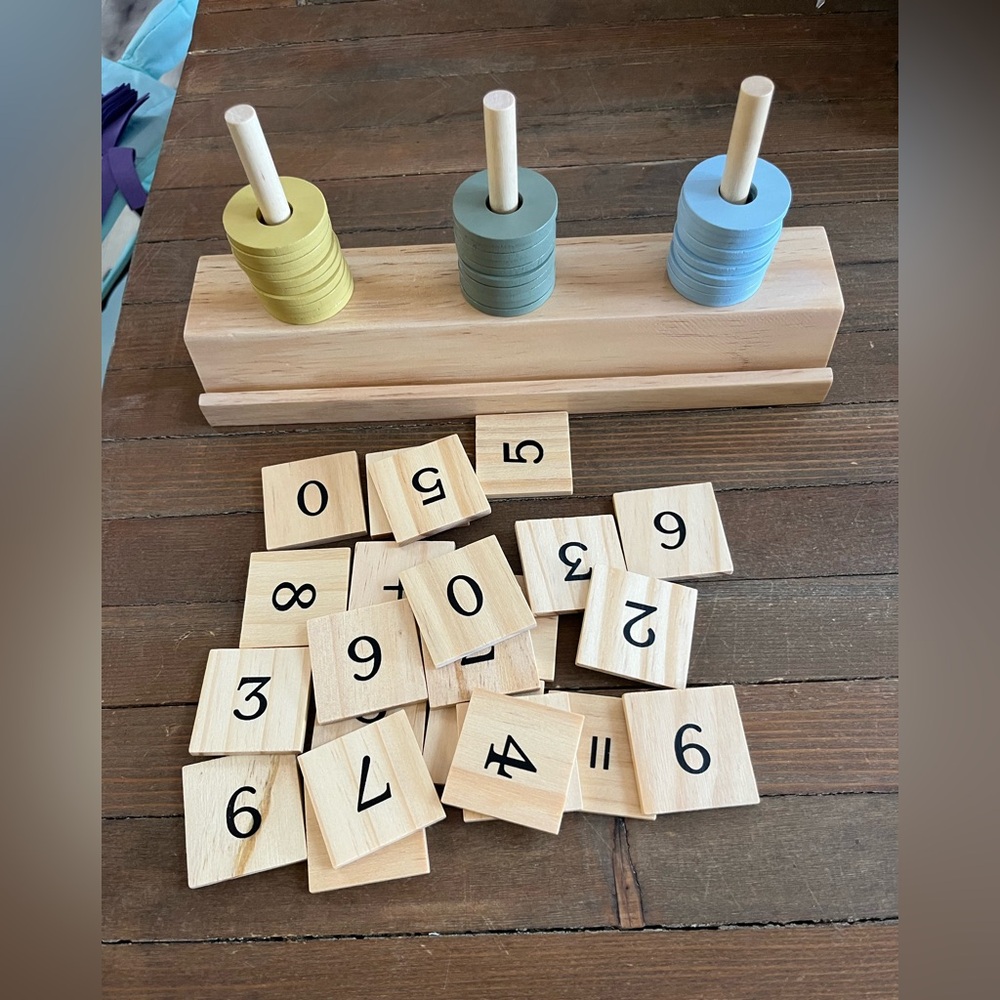 Montessori-inspired counting and math toy.